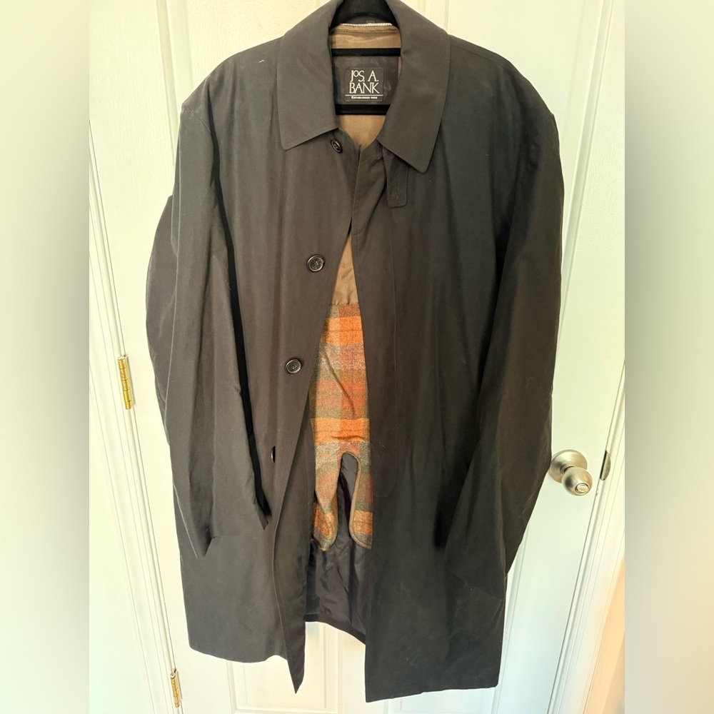 Jos. A. Bank Black Trench with removable wool lining Outerwear